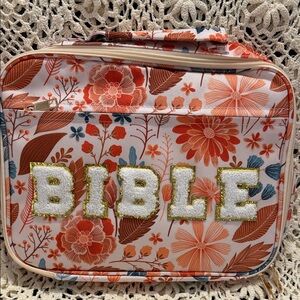 Floral Bible Cover with Embroidered Letters